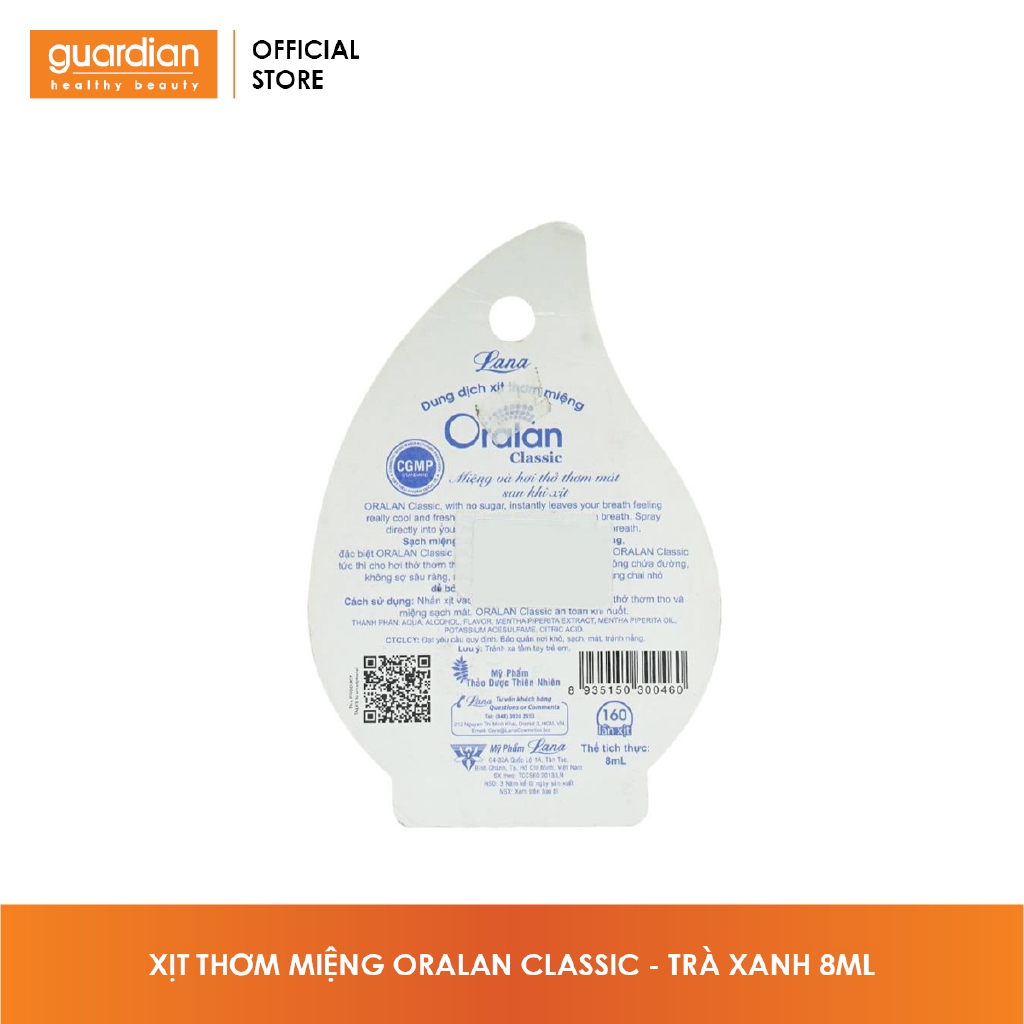 Xịt Thơm Miệng Lana Oralan Classic Trà Xanh (8ml)