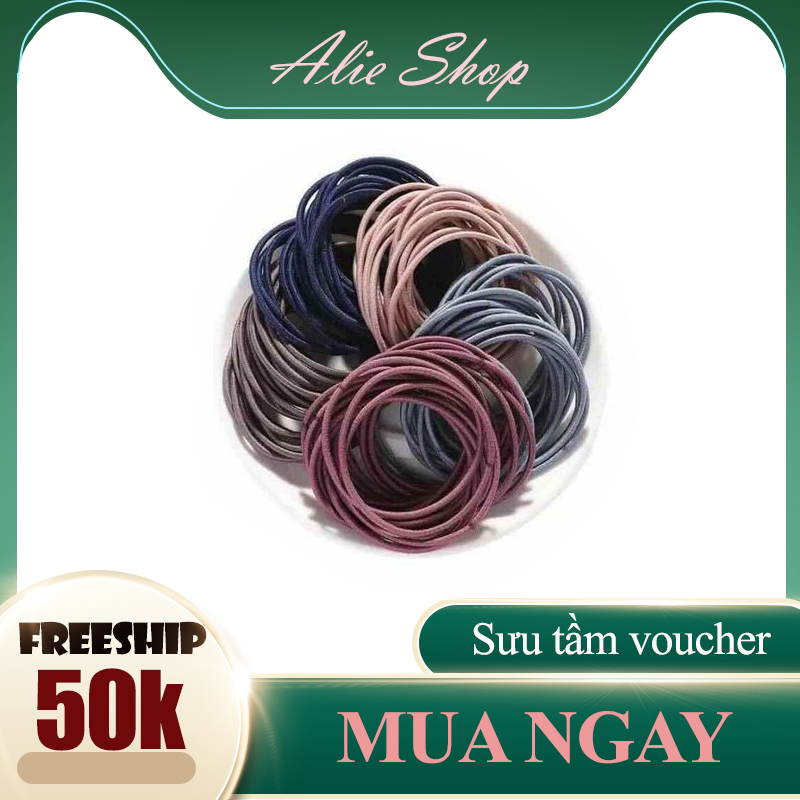 100 Dây cột tóc co giãn nhiều màu