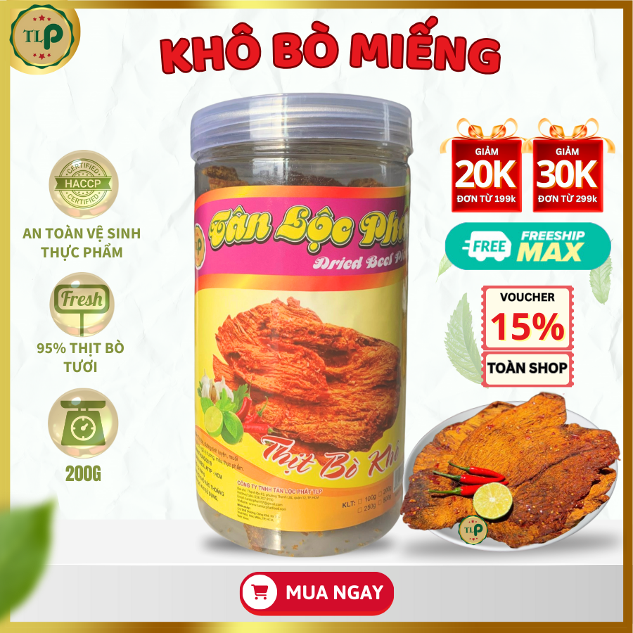 Khô bò miếng tân lộc phát hũ 200g