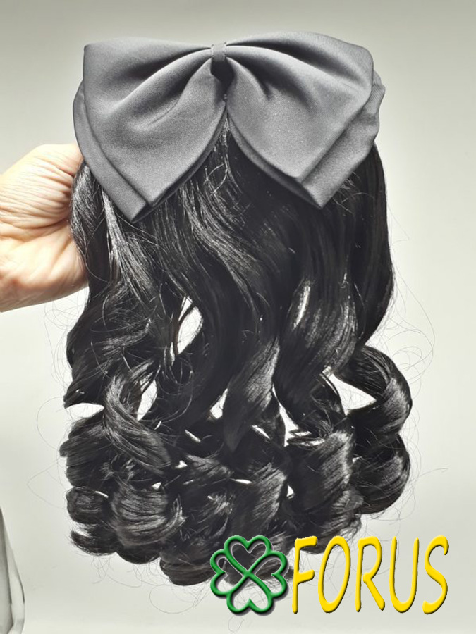 Tóc giả kẹp nơ trung niên B04 💖FREESHIP💖 tóc giả nữ, búi tóc giả, tóc giả hóa trang, tóc cổ trang Sỉ 60k