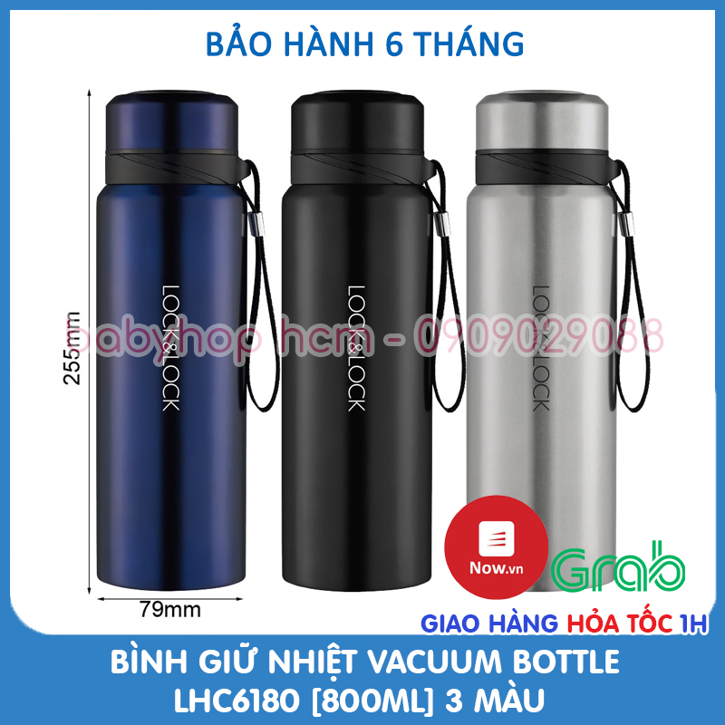 [HCM]Bình giữ nhiệt Lock&Lock Vacuum Bottle 800ml LHC6180FU