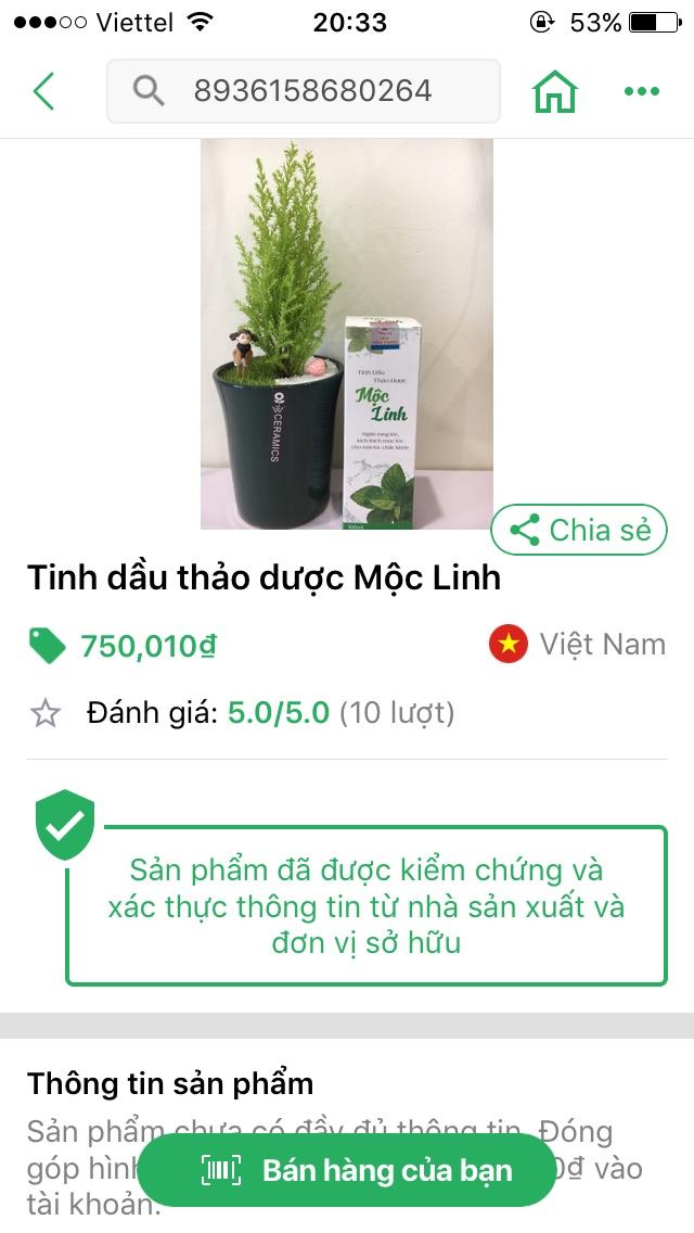 TINH DẦU THẢO DƯỢC MỘC LINH- XỊT TÓC