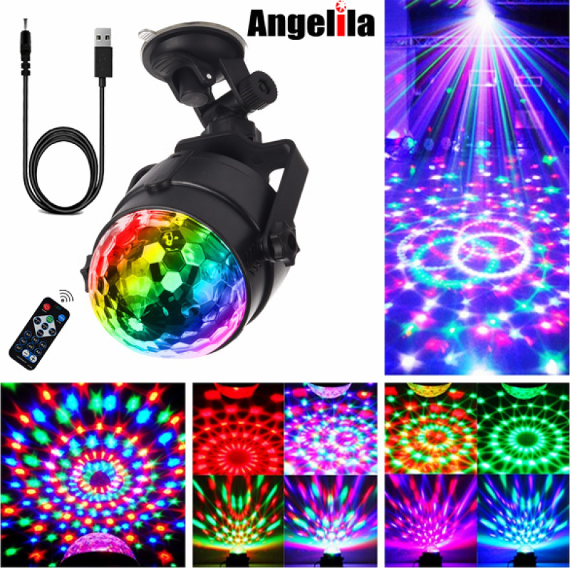 Angelila Âm thanh kích hoạt Đèn LED xe hơi Đèn vũ trường 5V USB Đèn LED sân khấu Đèn trang trí 3W