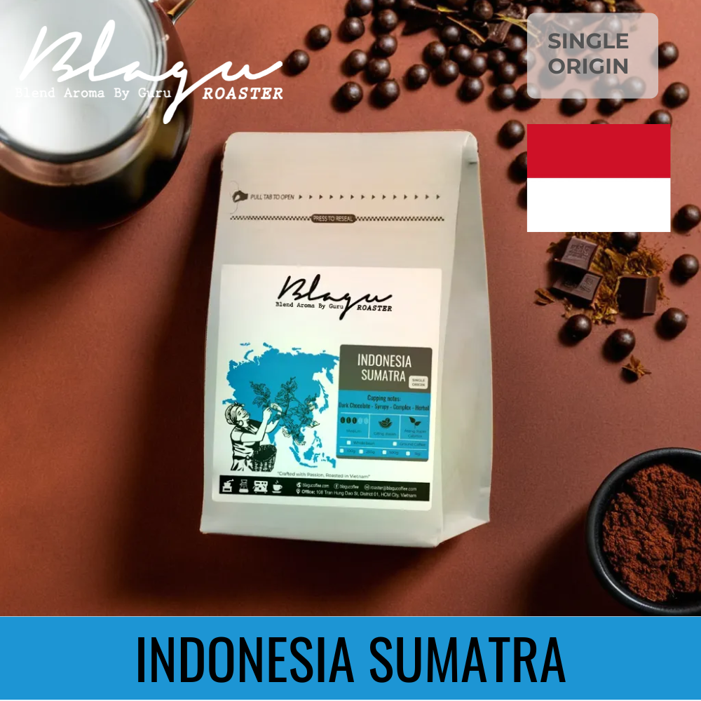 [HCM]CÀ PHÊ BLAGU ĐÃ HẠT RANG INDONESIA SUMATRA MEDIUM ROAST 100G