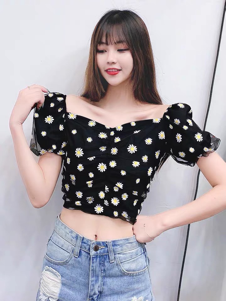 Áo croptop voan hoa thời trang TTSLA0179