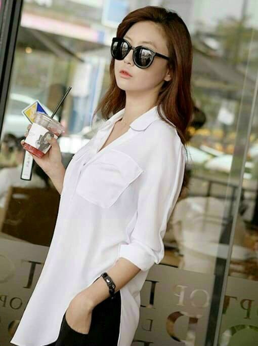 Áo sơ mi form dài xẻ tà 9 màu fullsize