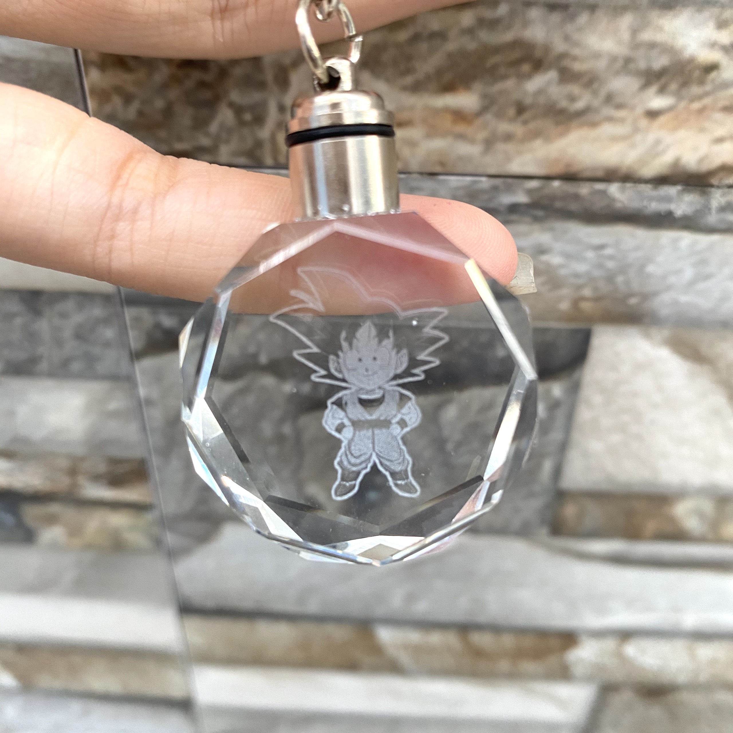 Móc khóa phát sáng DRAGON BALL BẢY VIÊN NGỌC RỒNG thủy tinh pha lê anime chibi