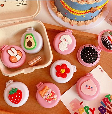 Lược bỏ túi kèm gương Bell Mew họa tiết hoạt hình đáng yêu DCU01