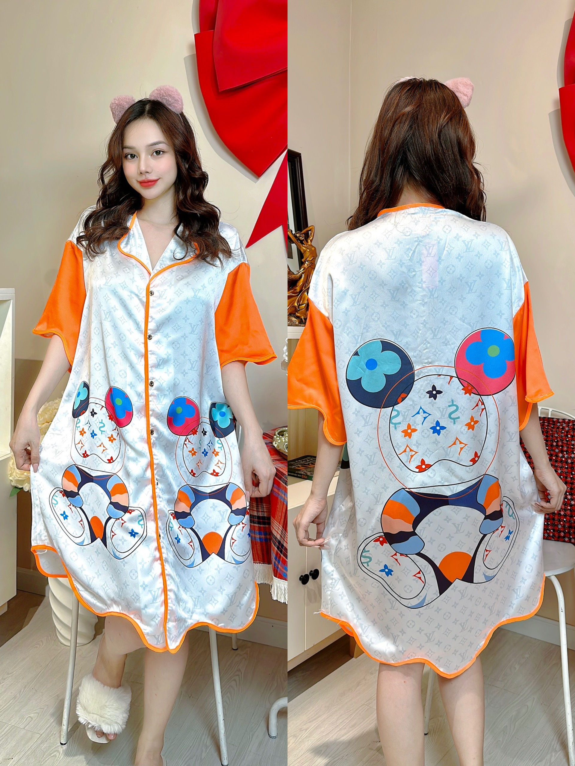 Đầm váy LỤA SATIN và LỤA XƯỚC mặc nhà mặc ngủ siêu mát siêu thoải mái