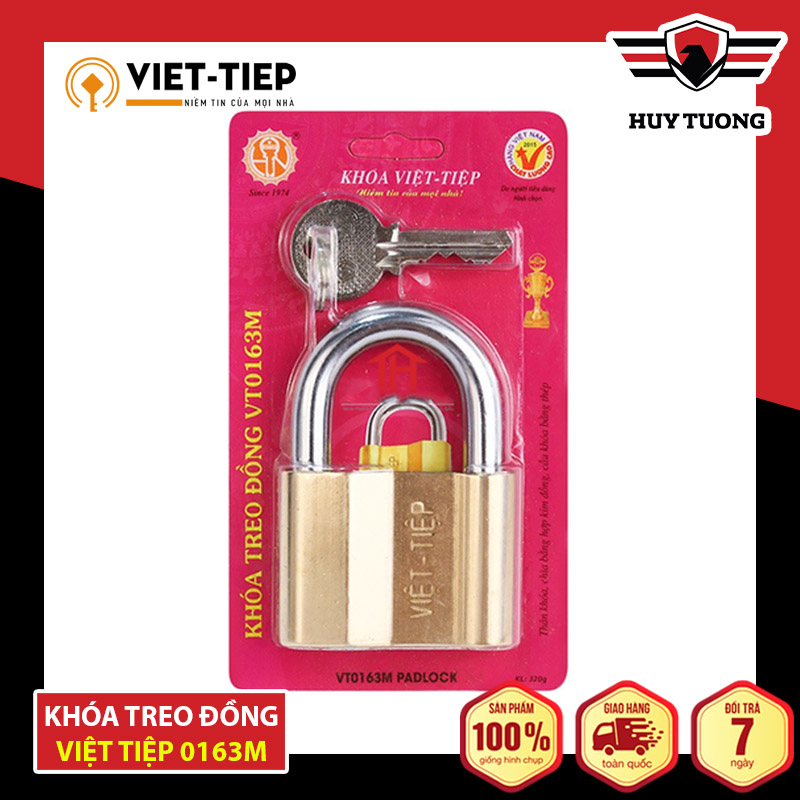 Ổ khoá việt tiệp loại lớn 85 x 58 ống phi 10mm, chất liệu đồng cao cấp ( khoá chìa ) - Huy tưởng