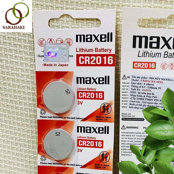 Combo 2 viên pin CR2016 Maxell Lithium 3V chính hãng