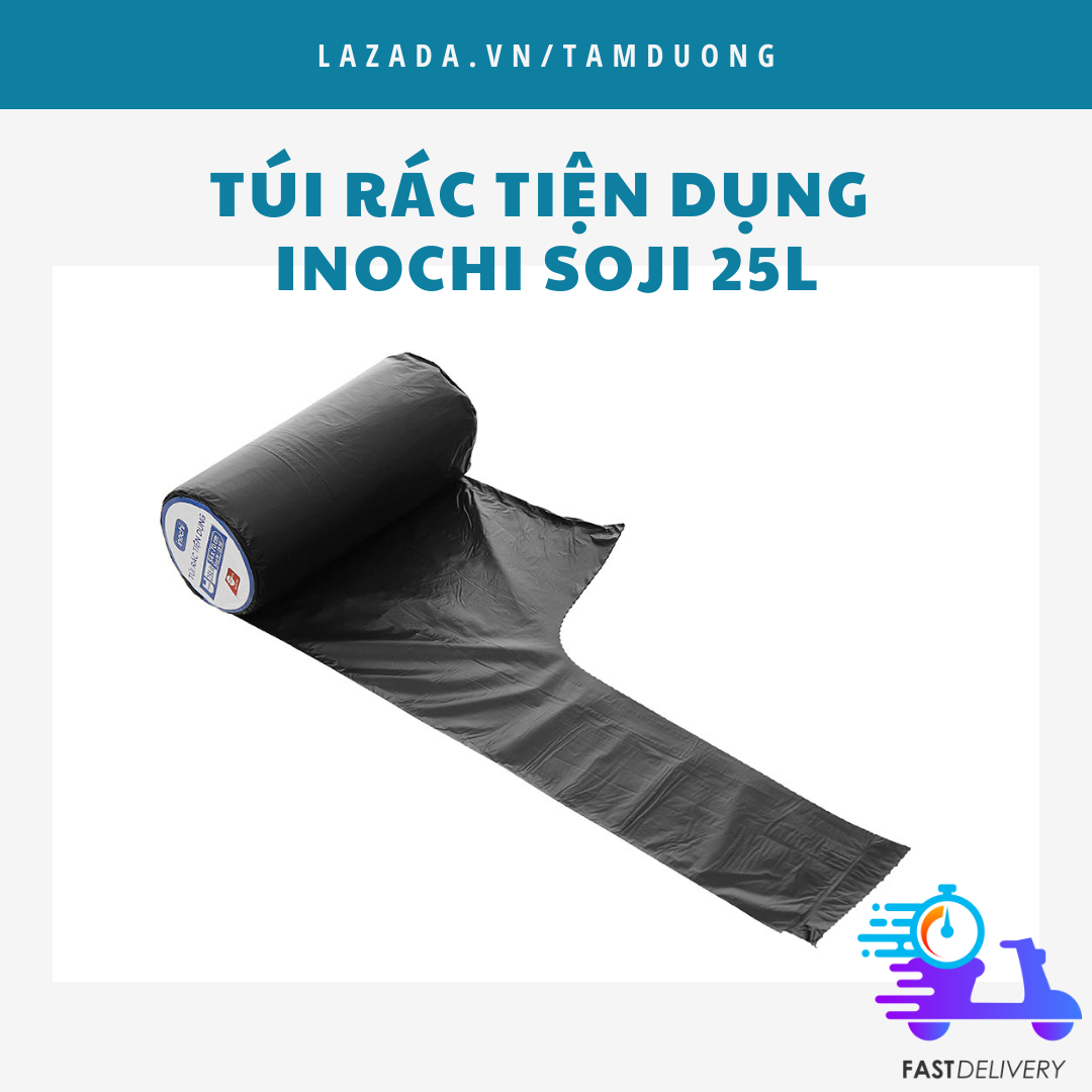 Cuộn 28 túi rác Inochi tiện dụng 25L [HCM-Giao hoả tốc 2h]