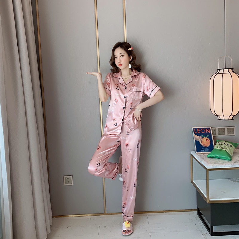 [HCM]SET BỘ  NGỦ PIZAMA LỤA - Y23