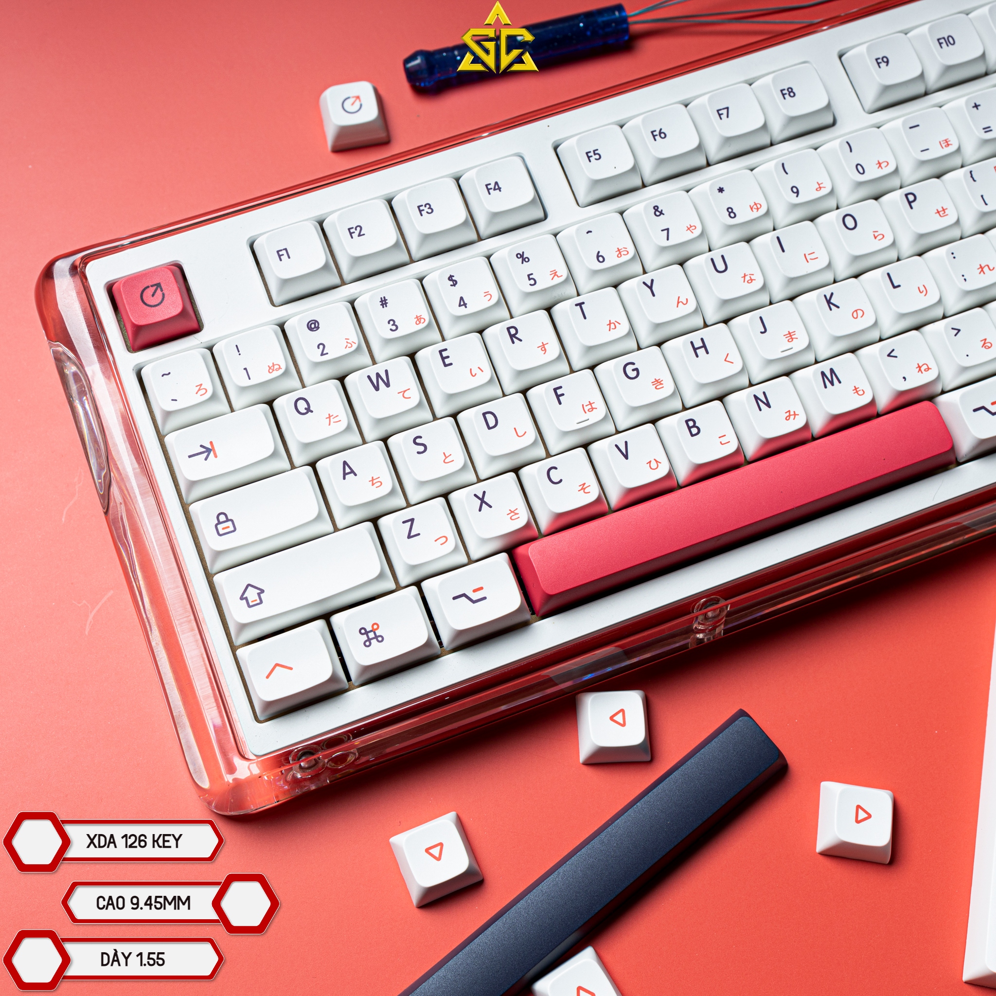 Keycap Kon Momo 126 nút bàn phím cơ Profile XDA Thick PBT