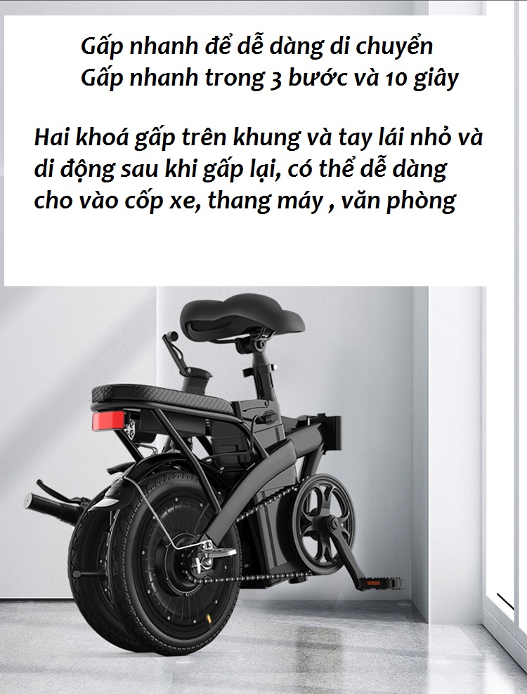 Xe điện gấp gọn Phoenix 30 km/ lần sạc, 25 km/ h