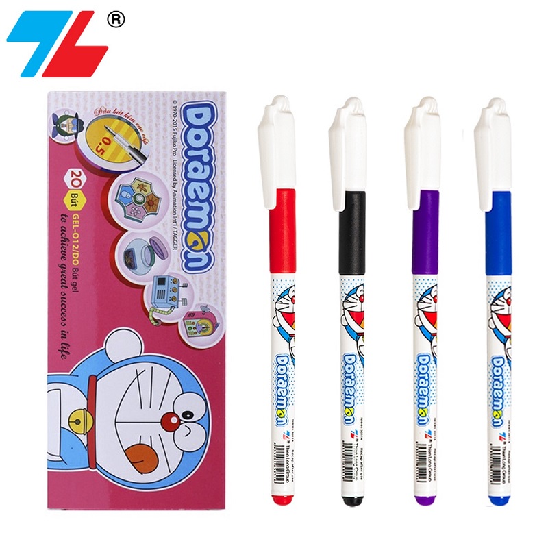 Bút gel doraemon thiên long gel-012/do, hộp 20 bút