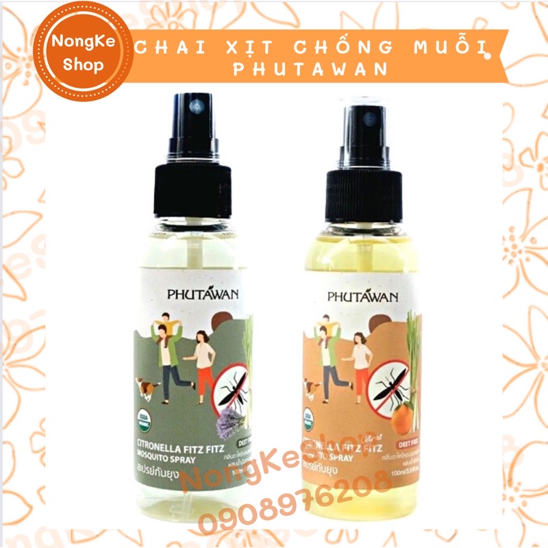 [100% Thái N.D] CHAI XỊT CHỐNG MUỖI PHUTAWAN THÁI LAN