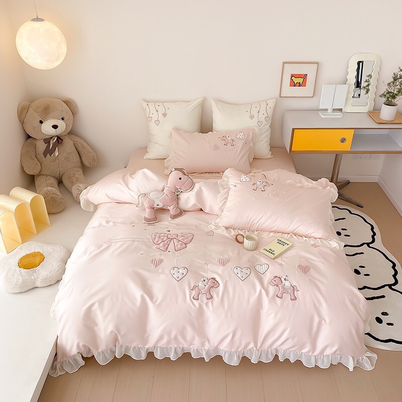 Bộ Chăn ga gối cotton ngựa con