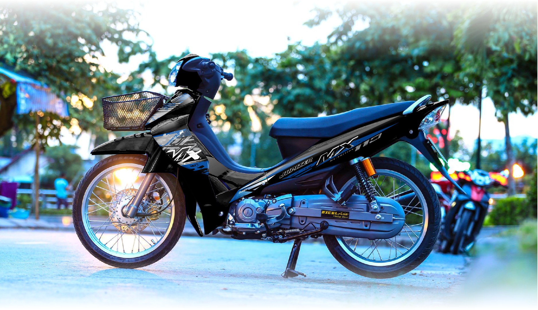 Tem rời jupiter mx xanh xe đen