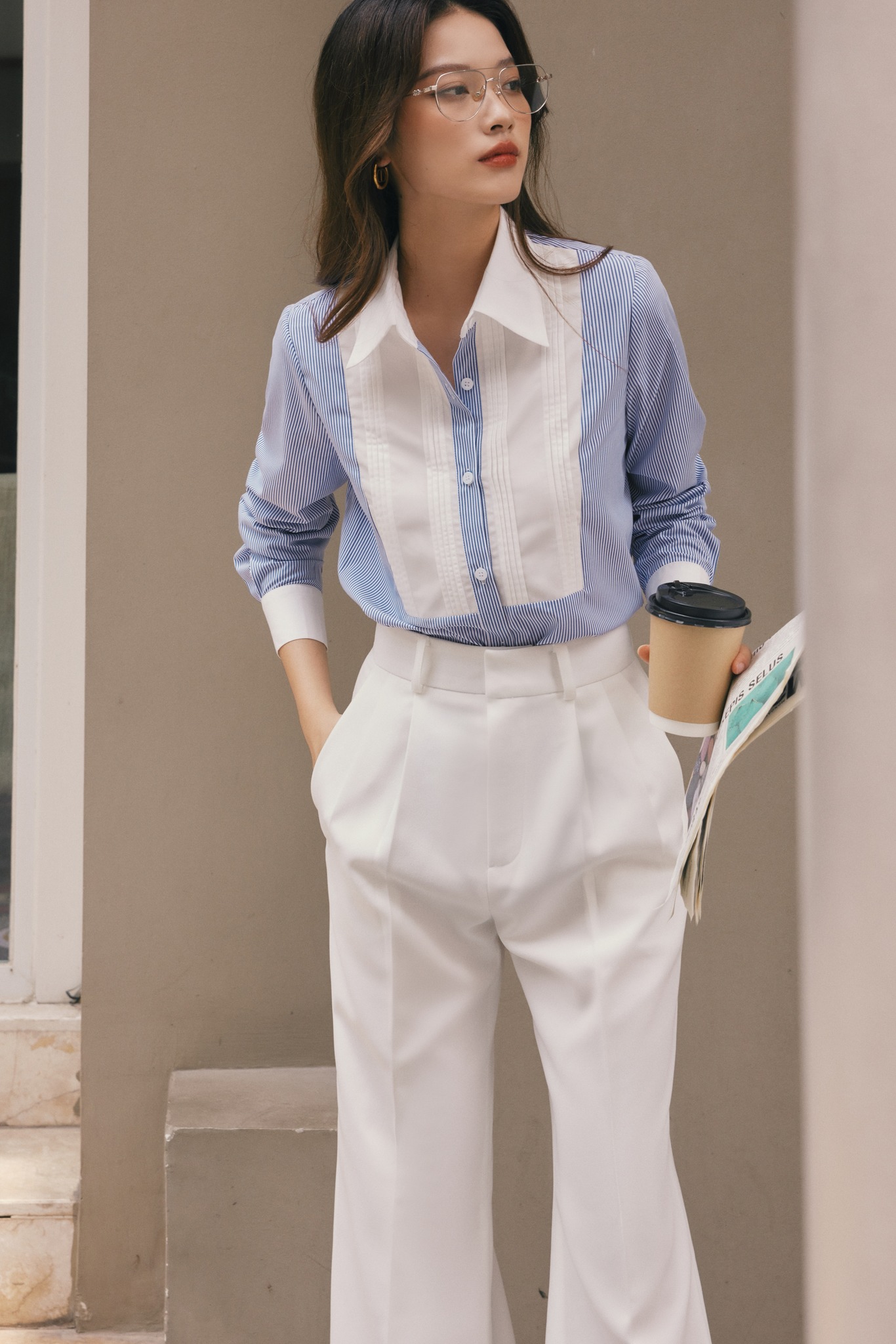 HBQ89 - Quần suông xếp ly basic- HUONG BOUTIQUE