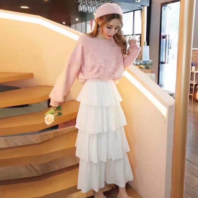 Chân váy maxi nhiều tầng sang chảnh