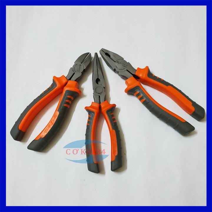 COMBO Bộ 3 Kìm Điện, Cắt, Mỏ Nhọn 8 inch KAPUSI Nhật