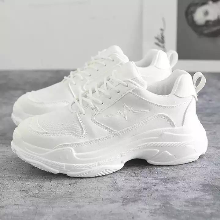 Giày sneaker nữ đế sóng QD Shop (Trắng)