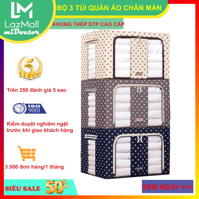 >> BÁO GIÁ BỘ 2 TÚI ĐỰNG CHĂN MÀN CÓ CHỌN MÀU – COMBO 2 TÚI VẢI QUẦN ÁO KHUNG SẮT GẤP GỌN CAO CẤP AMALIFE | Shopee Lazada Sendo Tiki mới nhất 136 Bộ 3 Túi Đựng Chăn Màn - Túi Quần Áo Khung Sắt Gấp Gọn 3 Chiếc – Combo 3 Hộp Đựng Quần Áo Khung Sắt Cao Cấp miDoctor (Giao màu ngẫu nhiên)