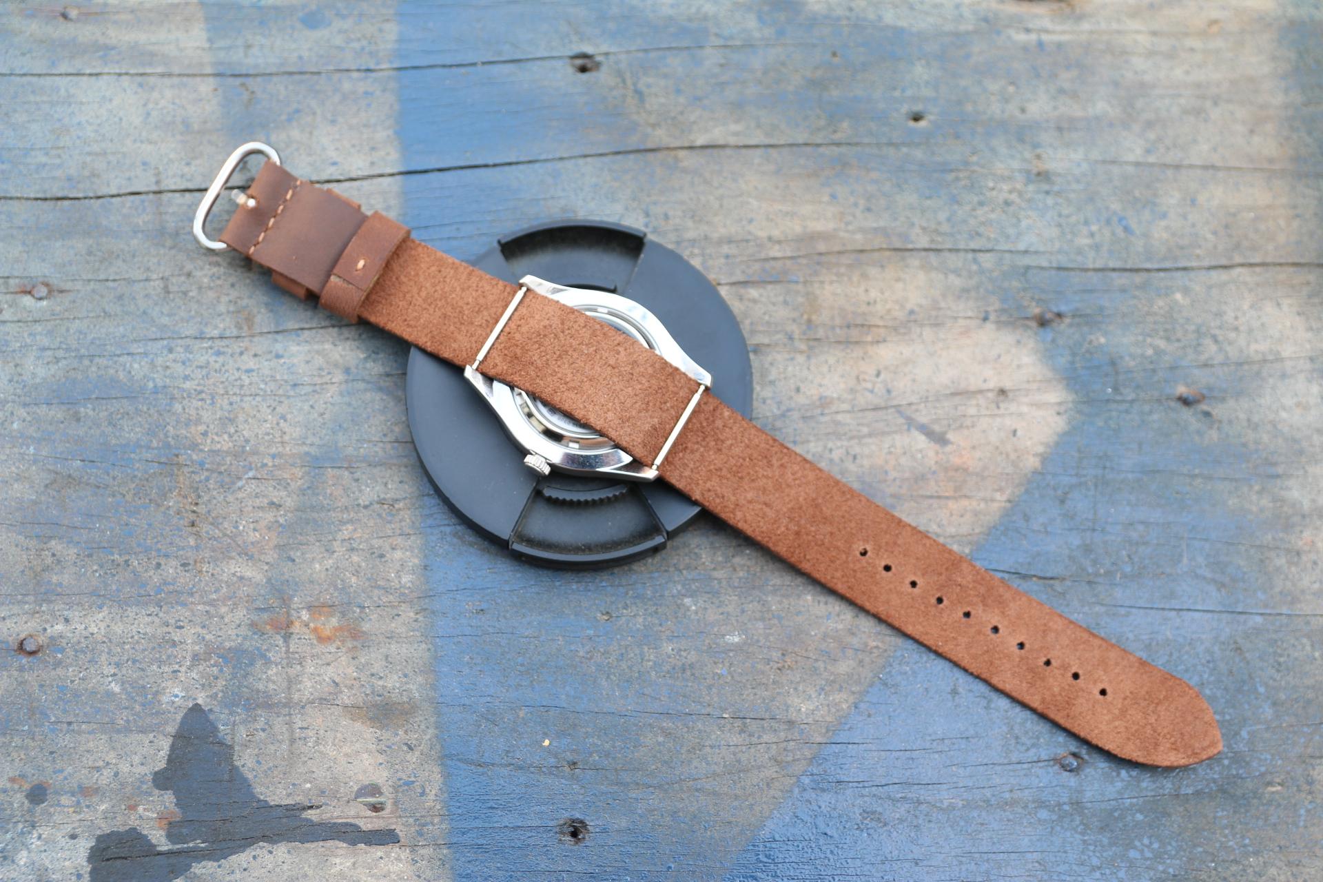 [HCM]Dây đồng hồ Nato da bò sáp handmade