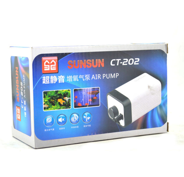 Máy Sủi Oxy 2 Vòi Sunsun CT-202 (4W-2x1.5Lít/Phút) - Máy Oxi Siêu Êm Cho Bể Cá