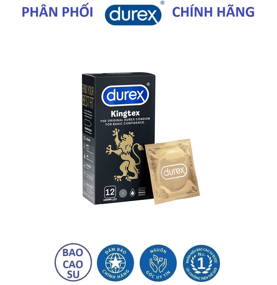 [HCM]Hộp bao cao su Durex Kingtex 12 chiếc