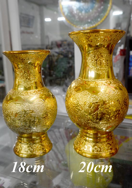 Bình hoa thờ cúng kim sa vàng -Nhiều cỡ
