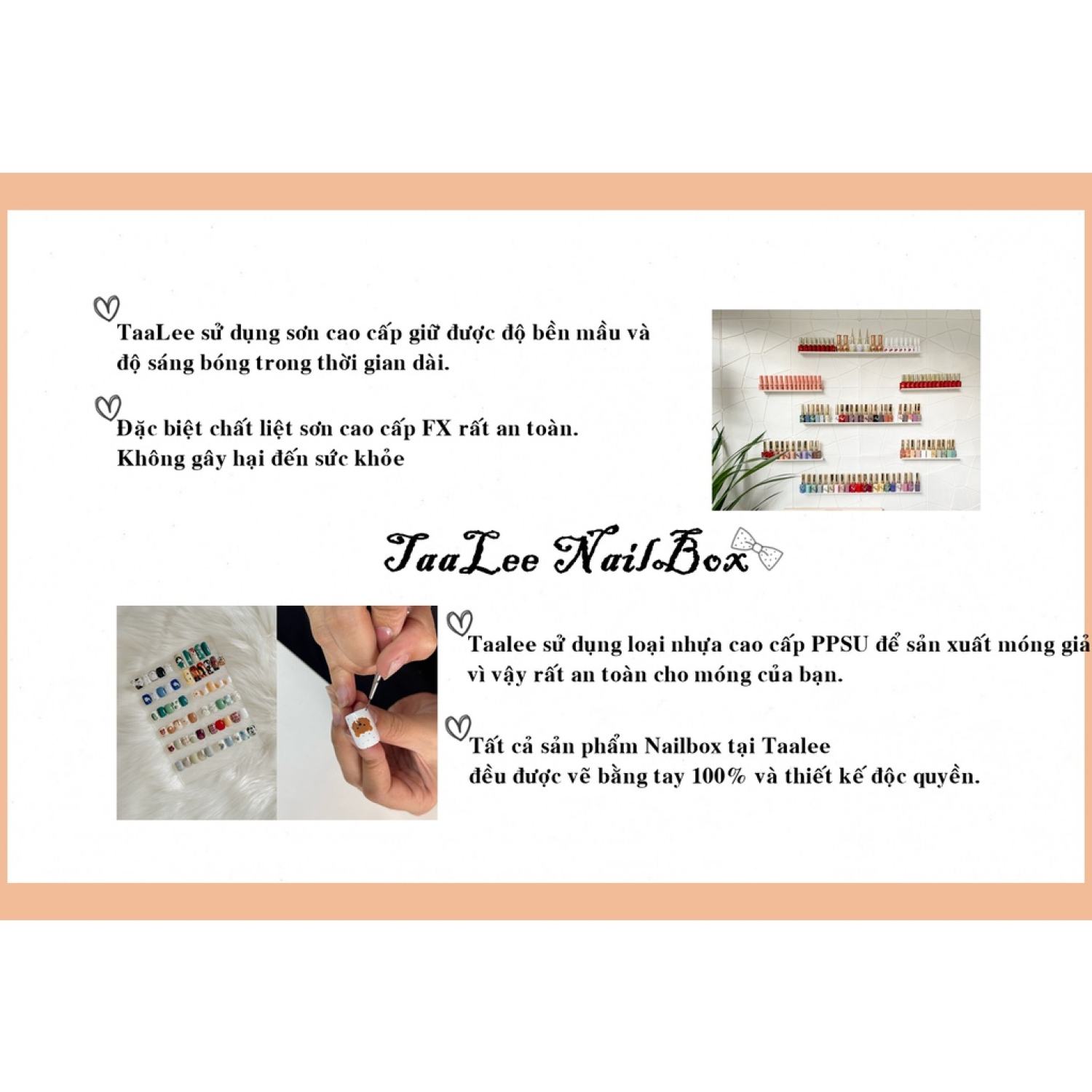 [HÀNG VẼ TAY CAO CẤP] Nailbox thiết kế bộ 10 móng ảnh thật