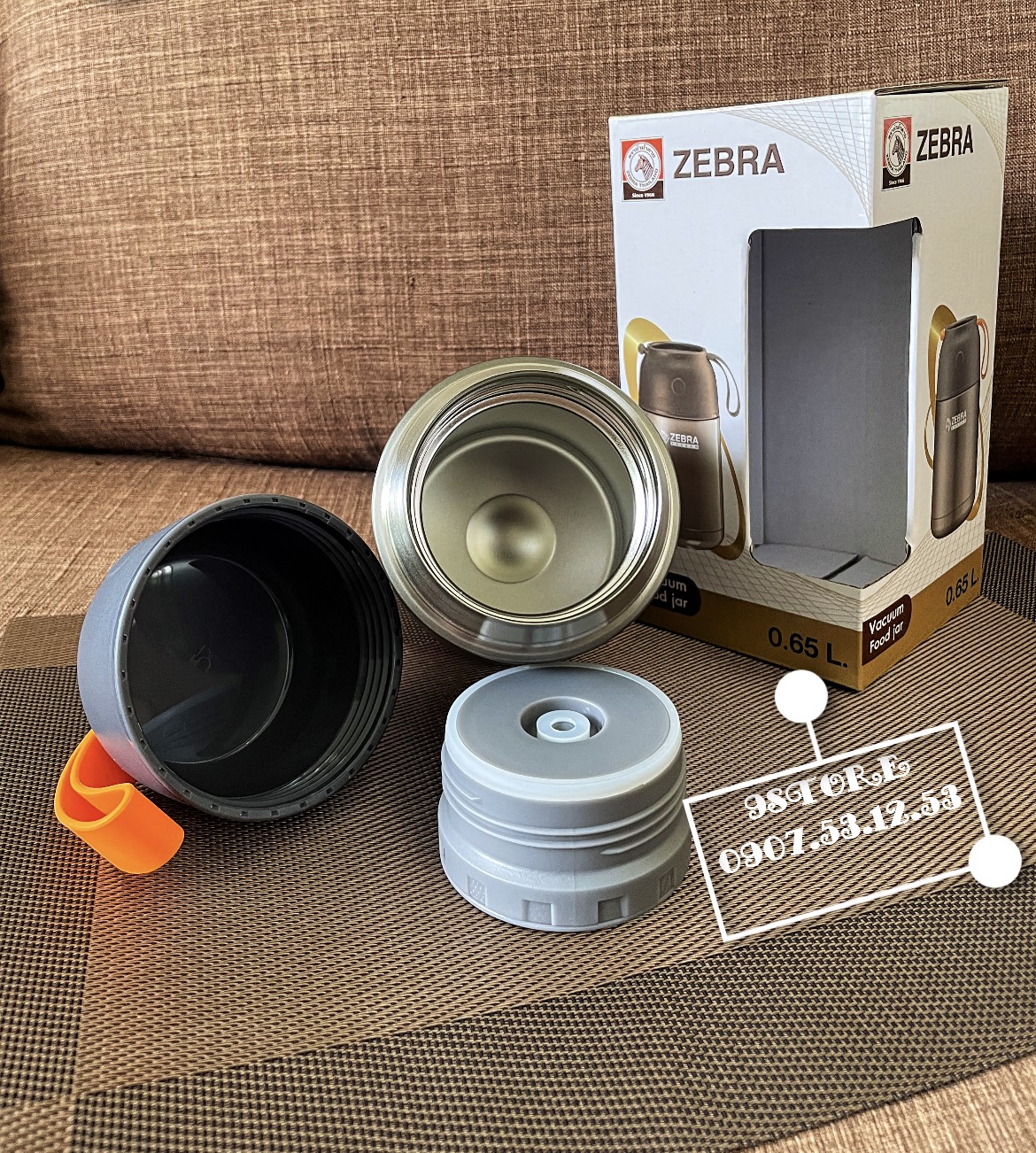 [Zebra Chính Hãng]- Bình Ủ Giữ Nhiệt Đa Năng  650ml - Màu Xám