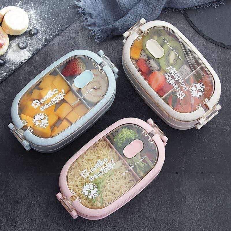 Hộp đựng cơm lúa mạch 2 tầng Nhụa ABS cao cấp