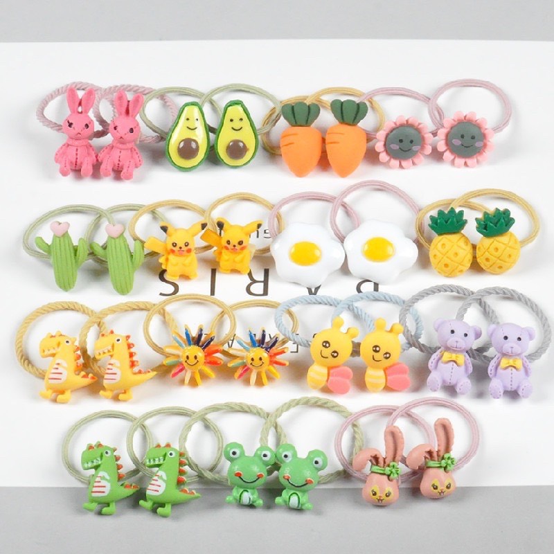 Set 2 dây buộc tóc cho bé cột 2 chùm - dây cột tóc bé gái (1 cặp)