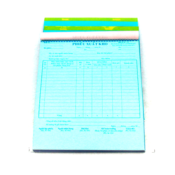 Phiếu xuất kho 3 liên A4 150 tờ
