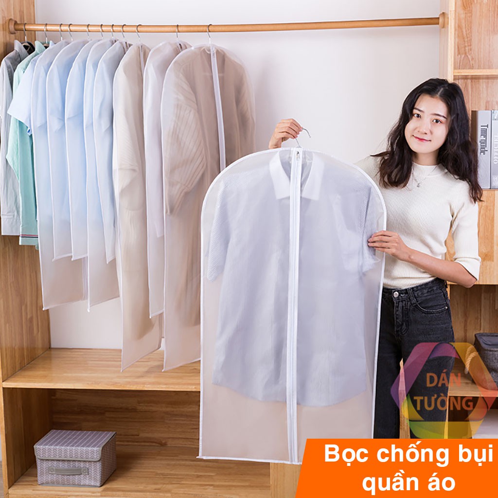 Combo 03 túi bọc quần áo treo tủ chống bụi bẩn 60 x 80cm