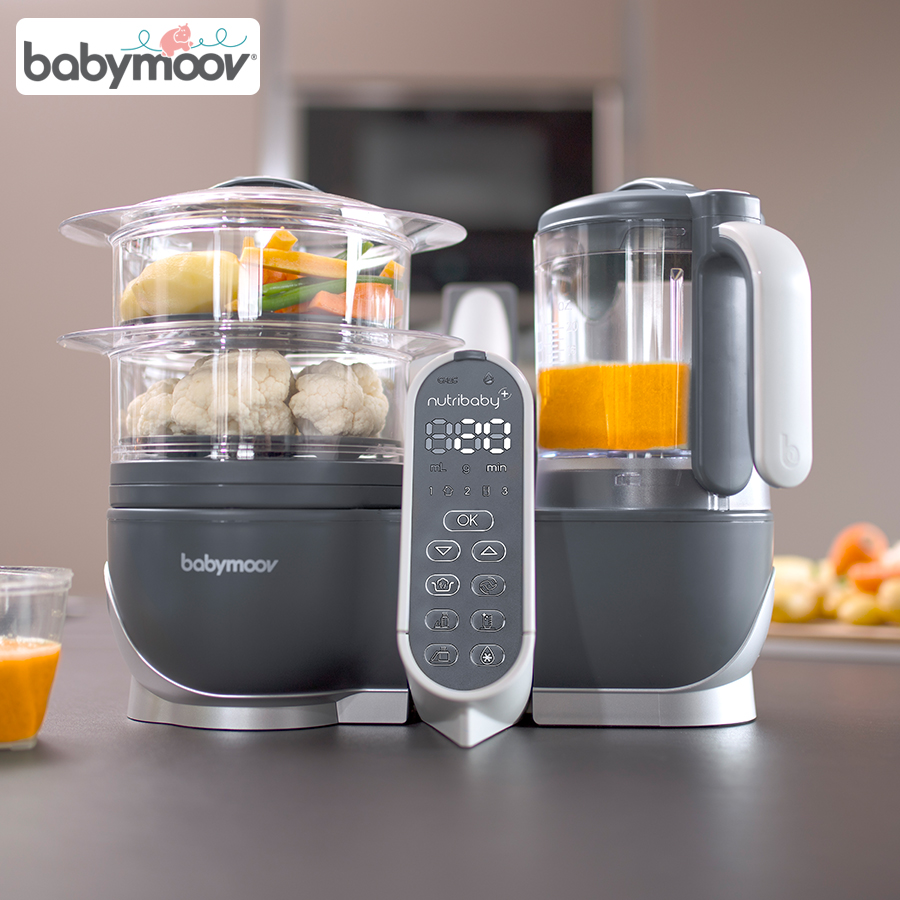 MÁY XAY HẤP ĐA NĂNG NUTRIBABY 5IN1 PLUS BABYMOOV (GHI)