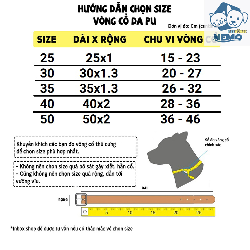 Vòng cổ chó mèo DA PU (Khắc tên)