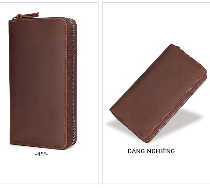 Ví Cầm Tay Nam CT01 Da Bò Tự Nhiên Cao Cấp, Ví Dài Kiểu dáng Sang Trọng nhiều ngăn, Clutch hộp Bảo Hành 01 năm