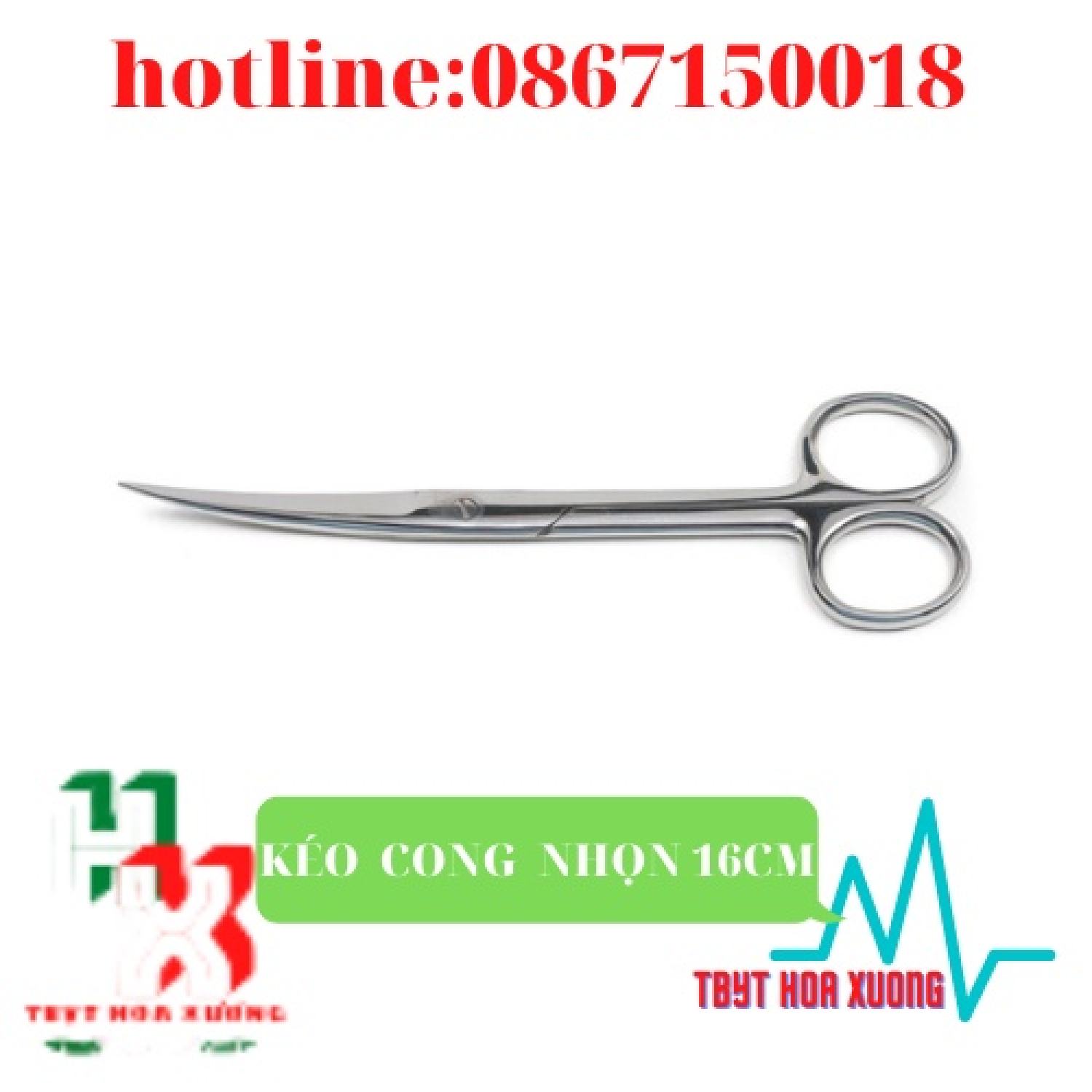 Kéo Y  Tế Cong Nhọn 12,14,16,18,20cm