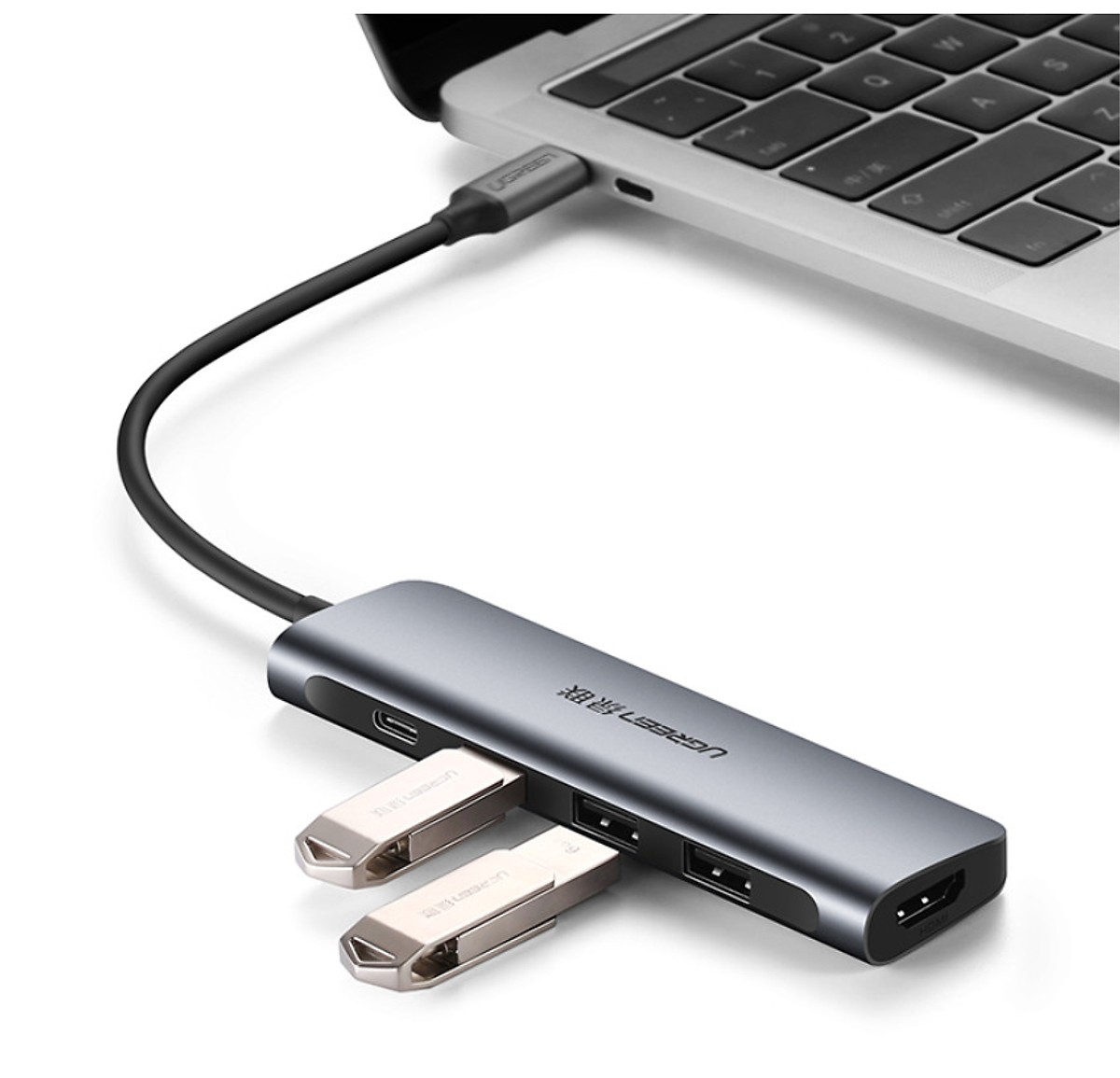 Cáp chuyển USB-C sang HDMI kèm Hub USB 3.0 Ugreen 50209