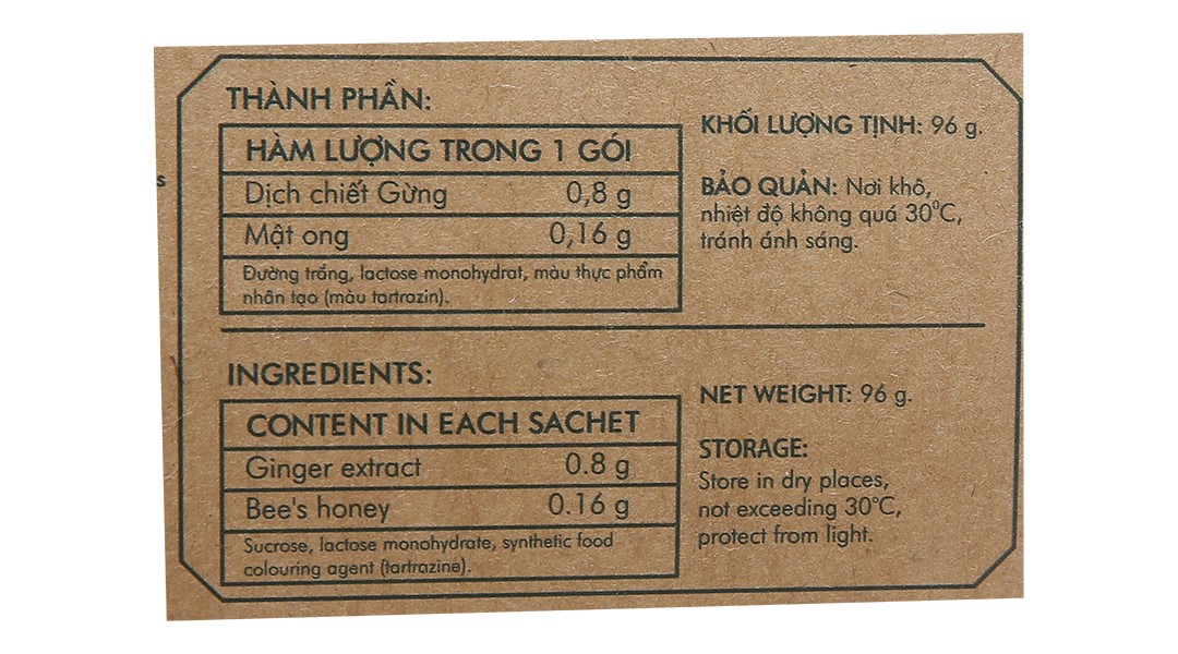 Trà hoà tan Hati Gừng Mật ong