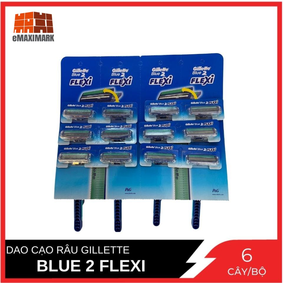 Dao cạo râu gillette blue 2 flexi bộ 6 cây