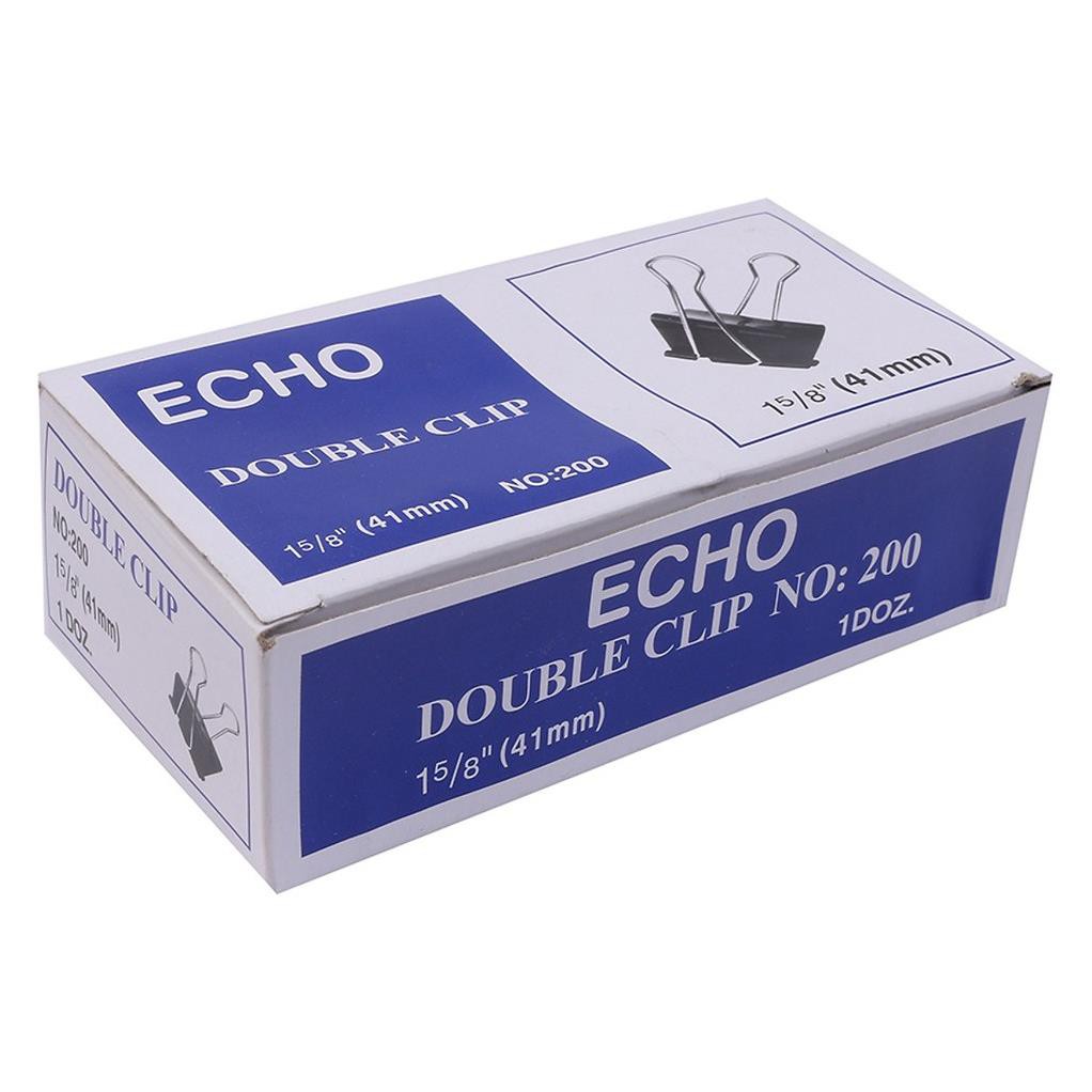 Bộ 2 Hộp Kẹp Bướm Echo (41mm) - Đen