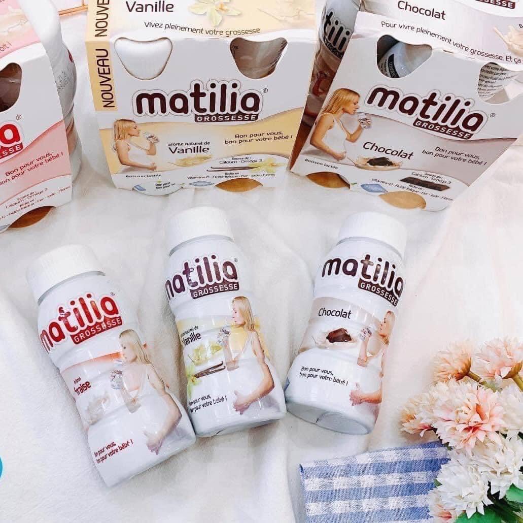 Lốc 4 chai sữa bầu Matilia Pháp 200ml