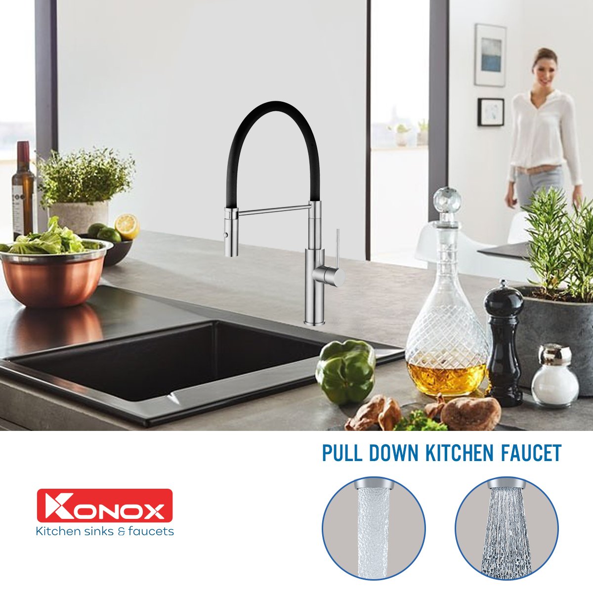 Vòi rửa bát Konox -  KN1618 cao cấp