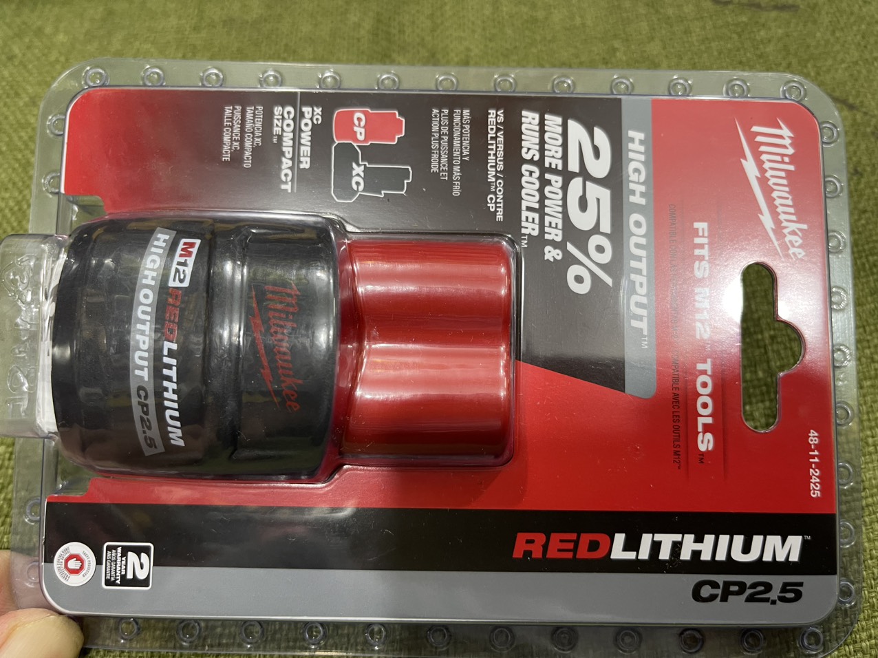 Pin milwaukee m12 2.5ah