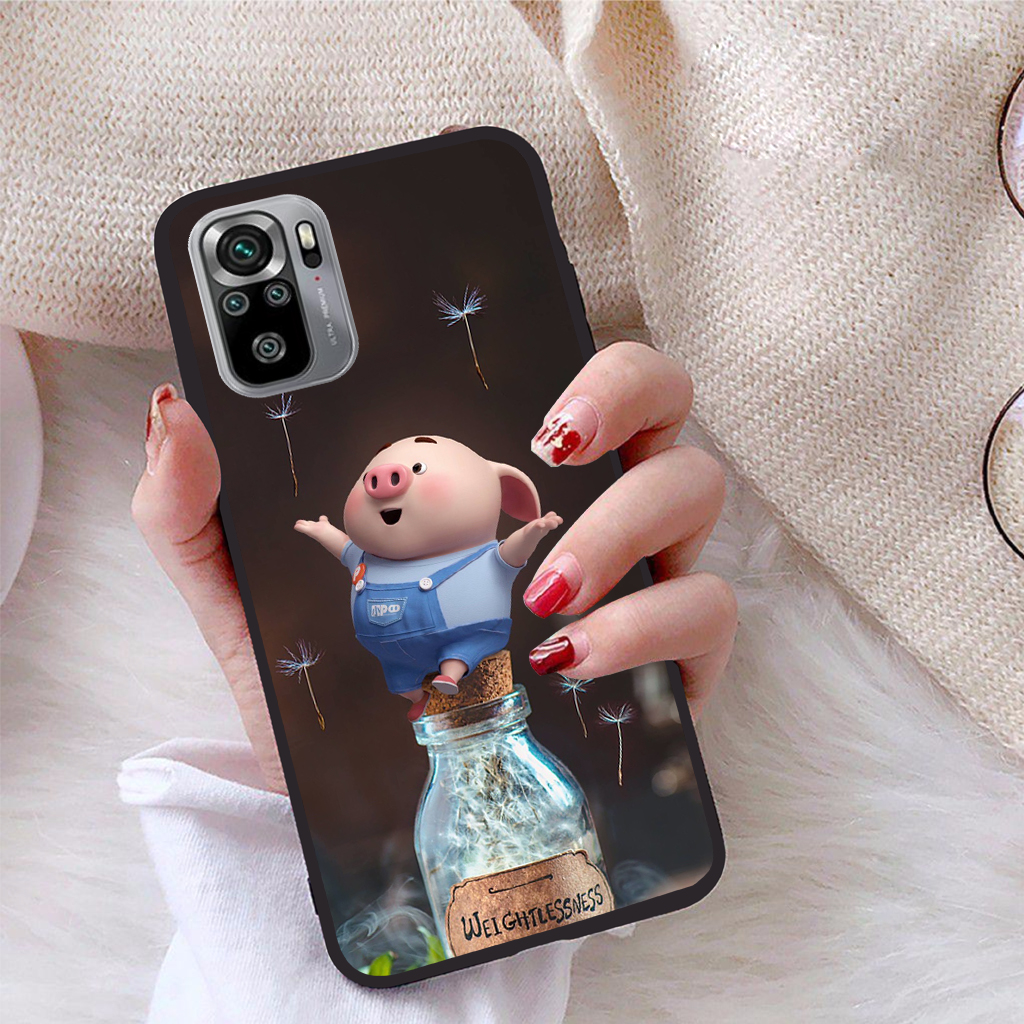Ốp lưng Xiaomi Redmi Note 10S viền dẻo TPU BST Pig Cute